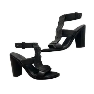 Rag &amp; Bone Women’s 39 Or 9 Black Leather Deana Studded Chunky Heels Gladiator