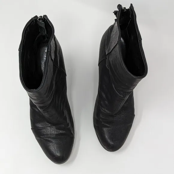 Rag &amp; Bone Women's Almond Toe Zip Up Ankle Block Boot Heels Black Size 37