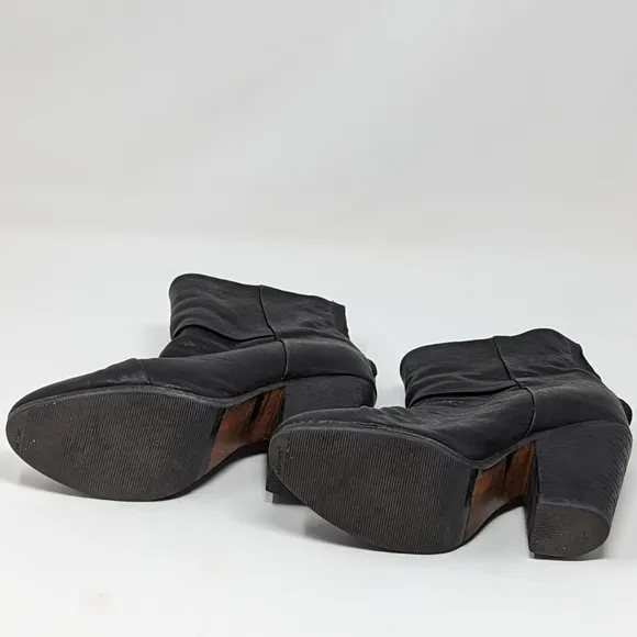 Rag &amp; Bone Women's Almond Toe Zip Up Ankle Block Boot Heels Black Size 37