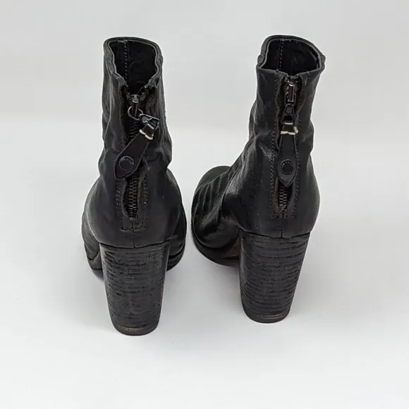 Rag &amp; Bone Women's Almond Toe Zip Up Ankle Block Boot Heels Black Size 37