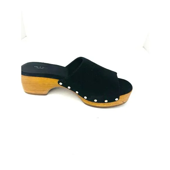 rag &amp; bone Women's Black Mara Slip On Studded Platform High Heel Clogs size 7