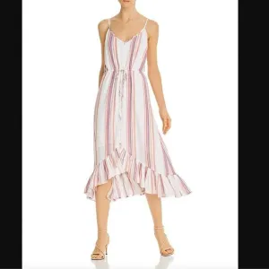 Rails dress medium maxi Frida Jewel Stripe Linen ruffle cottagecore Slip