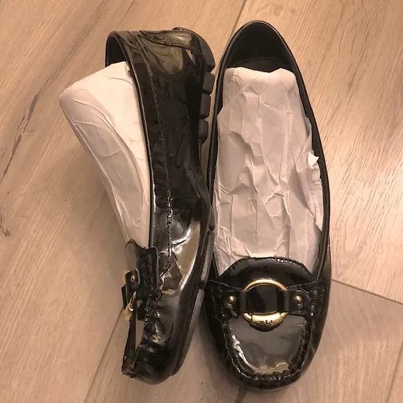 Ralph Lauren Patent Leather Slip On Loafers