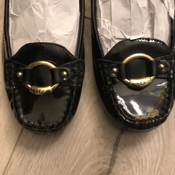 Ralph Lauren Patent Leather Slip On Loafers