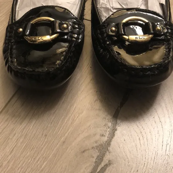Ralph Lauren Patent Leather Slip On Loafers