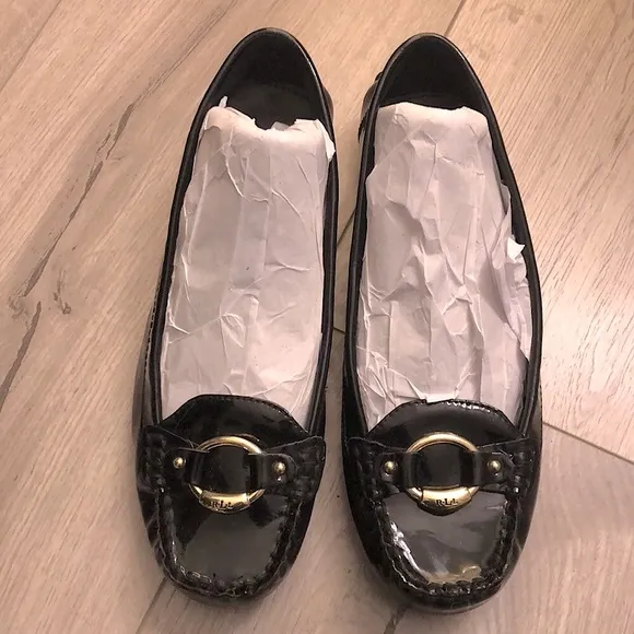 Ralph Lauren Patent Leather Slip On Loafers