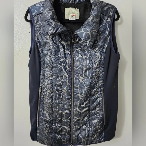 Rare! Anatomie Women's Quilted Print Puffer Lightweight Full Zip Vest