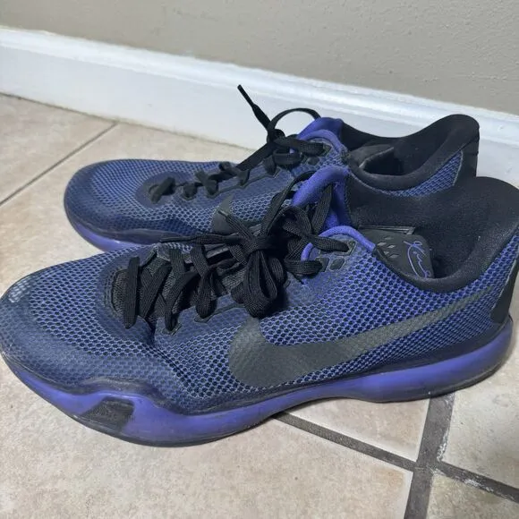 RARE Nike Kobe 10 Blackout Men's 13 Violet Black Shoes US Basketball 705317-005