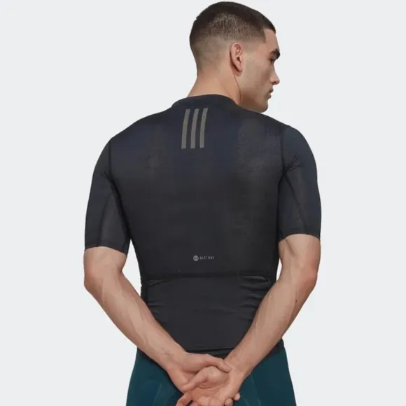 RARE NWT ADIDAS PARLEY SHORT SLEEVE BLACK BREATHABLE CYCLING JERSEY MEN’S SMALL