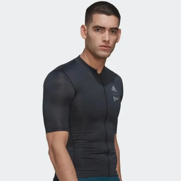 RARE NWT ADIDAS PARLEY SHORT SLEEVE BLACK BREATHABLE CYCLING JERSEY MEN’S SMALL