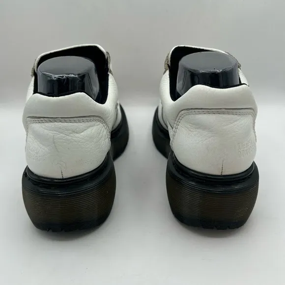 RARE Vintage Dr. Martens  Clunky White Leather 7 Eye Oxfords Made in England