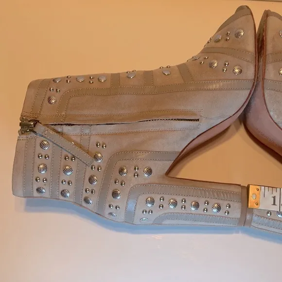 Rebecca Minkoff Mila Runway Studded Open Toe Booties Size 8