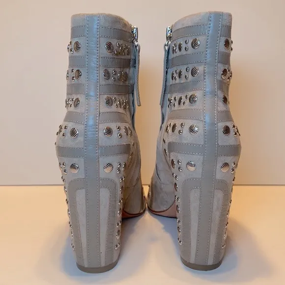 Rebecca Minkoff Mila Runway Studded Open Toe Booties Size 8