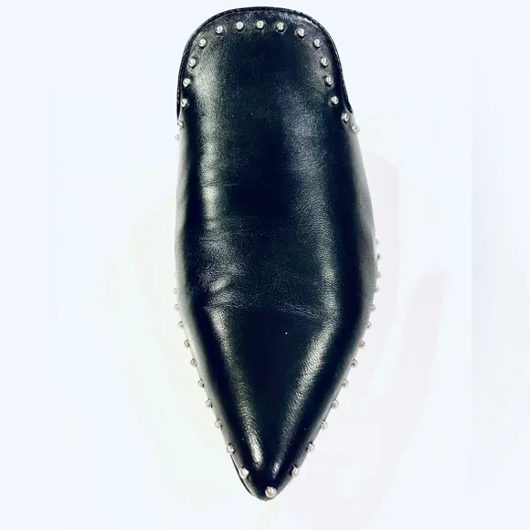 Rebecca Minkoff studded black leather slides size 6.5 - like new