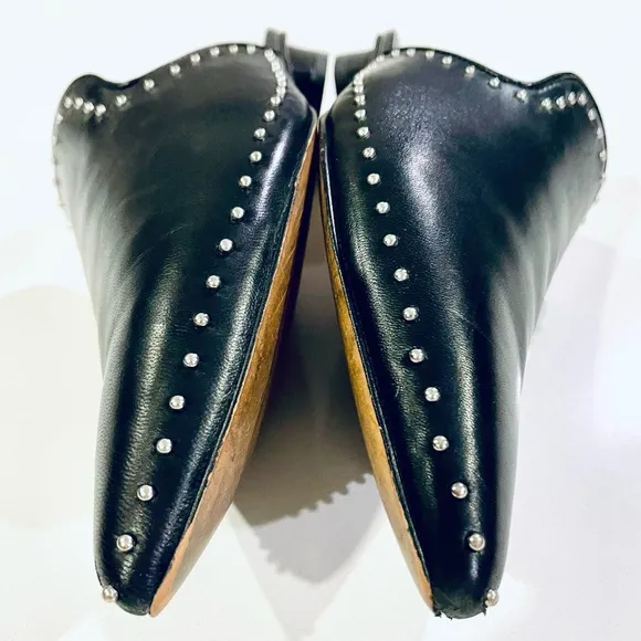 Rebecca Minkoff studded black leather slides size 6.5 - like new