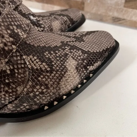 Rebels Slingback Mule Reptile Snake Print Gray Sz 7.5 NWT
