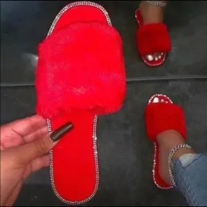 Red - Women’s Black Sandals
