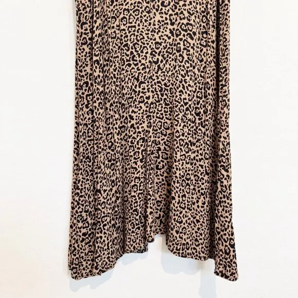 Reformation Bates Leopard Animal Print Adjustable Midi Slip Dress Slit Bengal 2