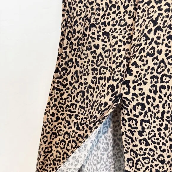 Reformation Bates Leopard Animal Print Adjustable Midi Slip Dress Slit Bengal 2