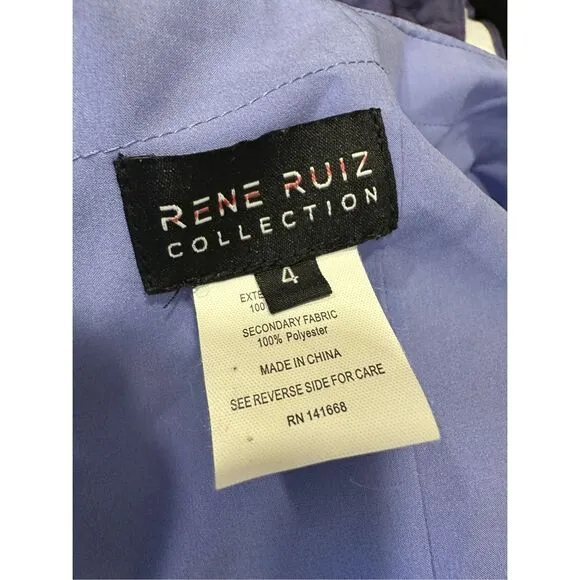 Rene Ruiz Embellished Halter Ombré Chiffon Gown Periwinkle Size US4 $995