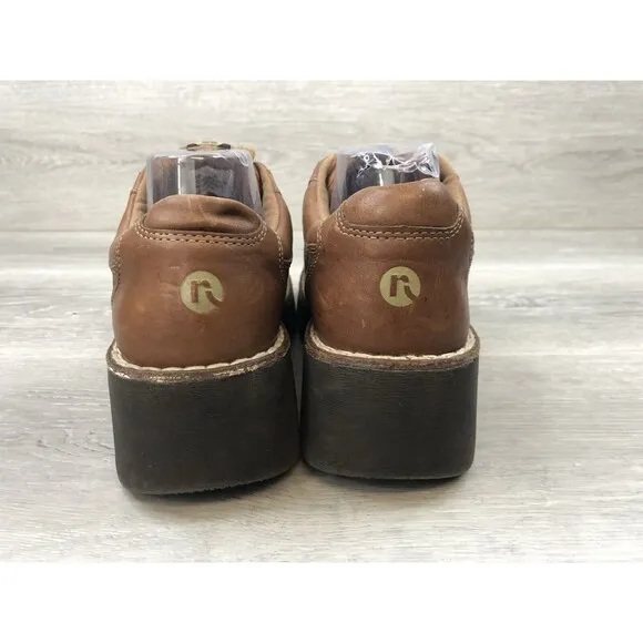 Report 90s Y2k Women's Lexi Brown Leather  Platform Chunky Wedge Oxfords 10M