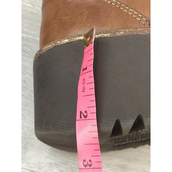 Report 90s Y2k Women's Lexi Brown Leather  Platform Chunky Wedge Oxfords 10M