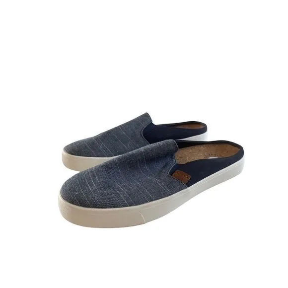 Revitalign Womens Blue Esplanade Canvas Slide Slip On Mule Rubber shoe Size 10