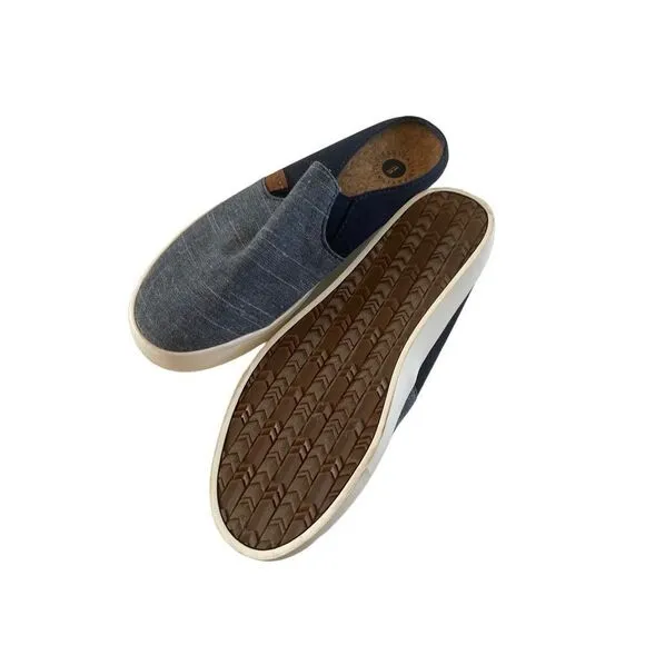 Revitalign Womens Blue Esplanade Canvas Slide Slip On Mule Rubber shoe Size 10