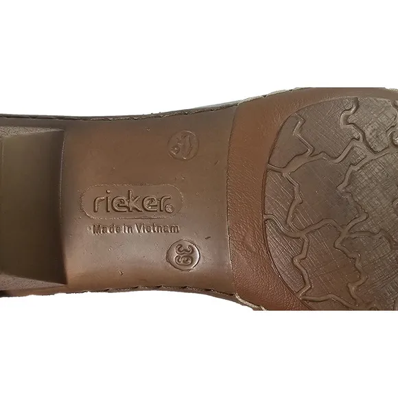 Rieker Antistress SINA Lightweight Leather Slingback Low Heel Shoe Womens Size 8