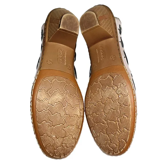 Rieker Antistress SINA Lightweight Leather Slingback Low Heel Shoe Womens Size 8