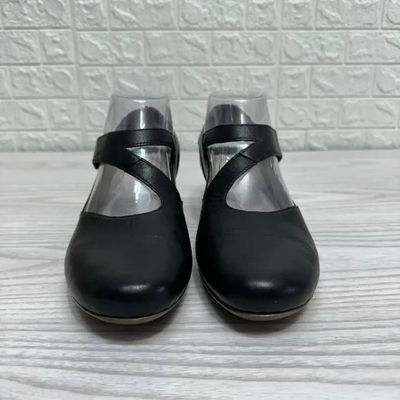 Rieker Mariah 97 Mary Jane Heels WMNS US8 EU39 Black Round Toe Chunky Block Heel