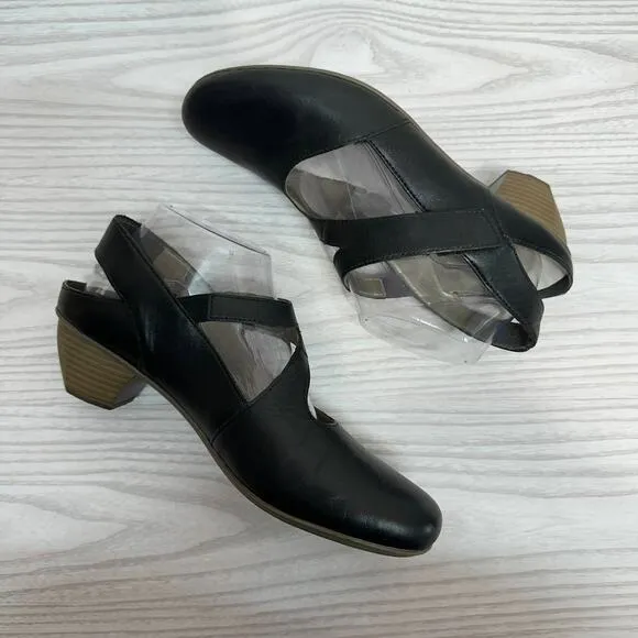 Rieker Mariah 97 Mary Jane Heels WMNS US8 EU39 Black Round Toe Chunky Block Heel