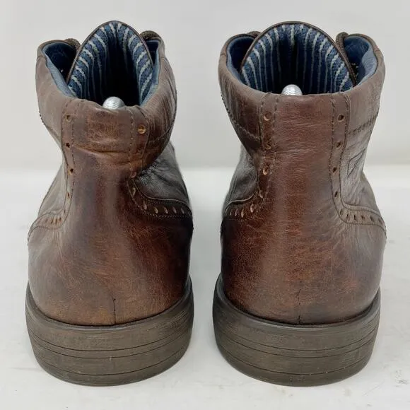 River Woods Brown Leather Oxfords Mid Ankle Boots Mens Size 44
