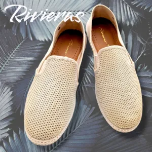 Rivieras Classic Canvas &amp; Mesh Slip-On Beige Size EU 11 US 44