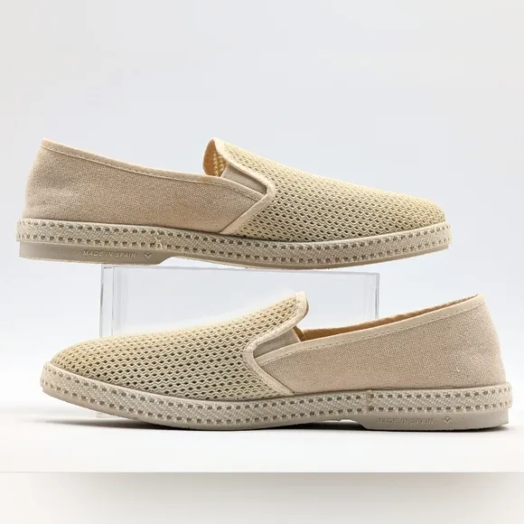 Rivieras Classic Canvas &amp; Mesh Slip-On Beige Size EU 11 US 44