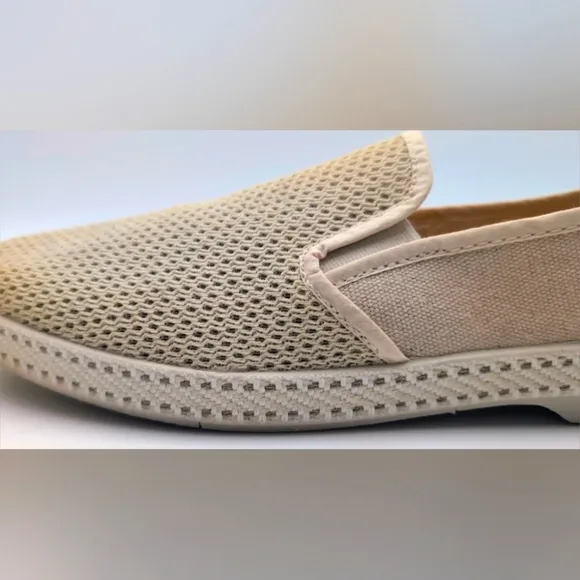 Rivieras Classic Canvas &amp; Mesh Slip-On Beige Size EU 11 US 44