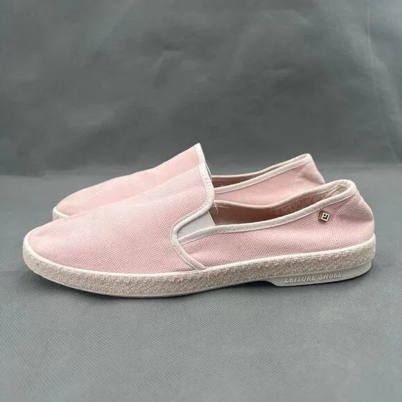 Rivieras Nymphe Cotton Canvas Slip On Classic Pink Canvas Sneakers Size 40