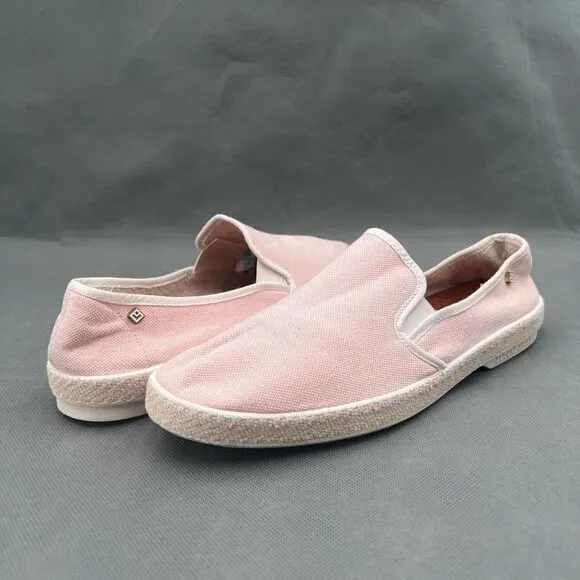 Rivieras Nymphe Cotton Canvas Slip On Classic Pink Canvas Sneakers Size 40