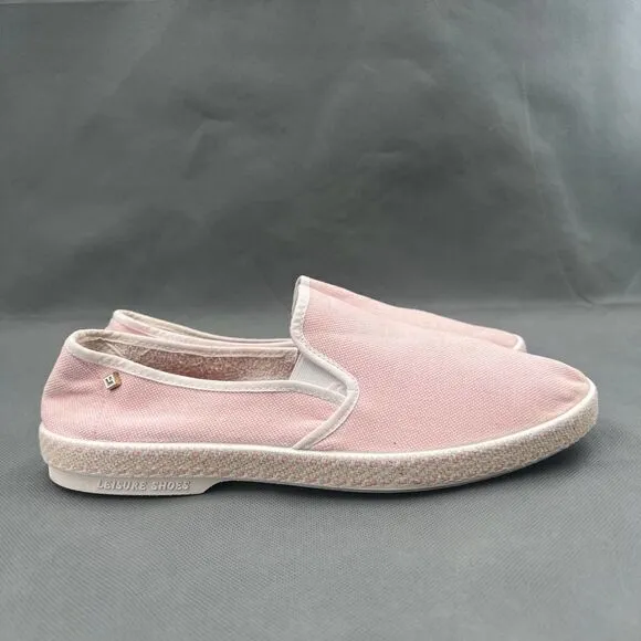 Rivieras Nymphe Cotton Canvas Slip On Classic Pink Canvas Sneakers Size 40