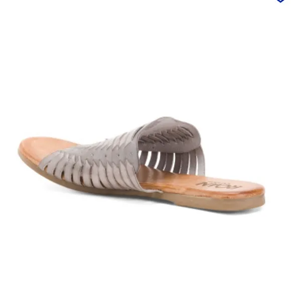 Roan by BED|STU Leather Chasity Alkaline HD Grey Slides Sandals Women’s Size 8