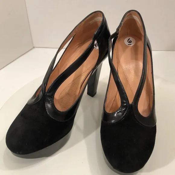ROBERT CLERGERIE Black Leather | Suede Platforms 6