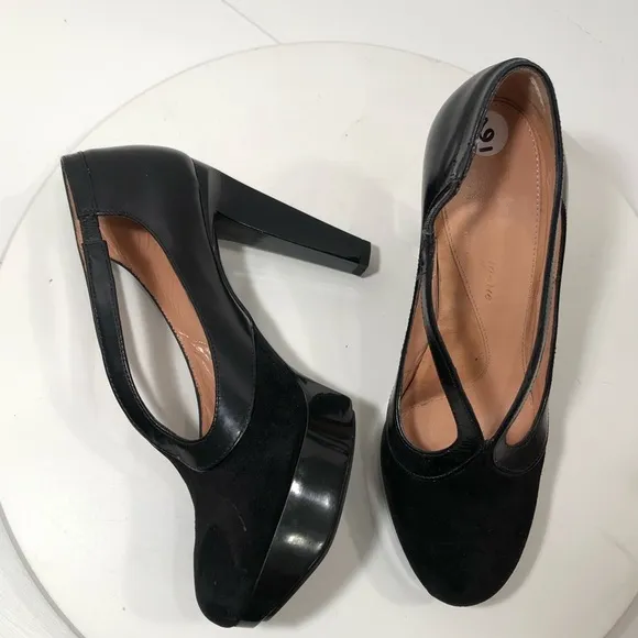 ROBERT CLERGERIE Black Leather | Suede Platforms 6