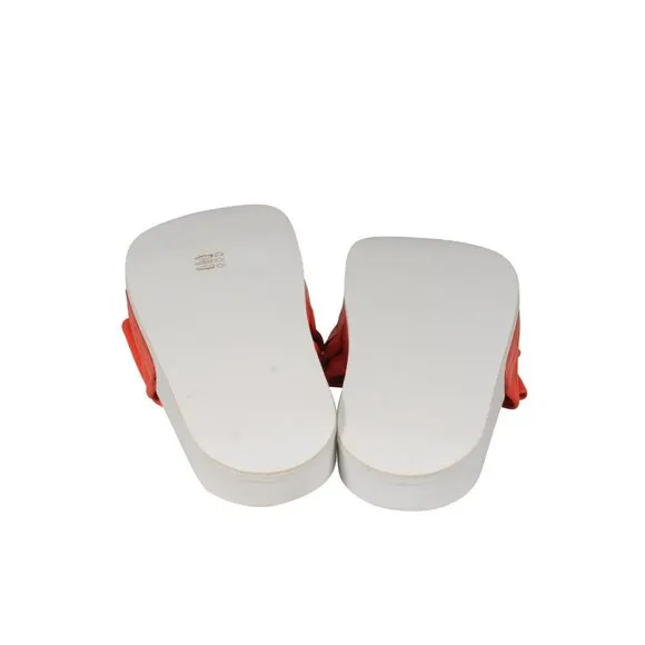 Robert Clergerie Womens Wendy Flip FlopsUS 9.5 EU 39.5 Orange White Water Slides