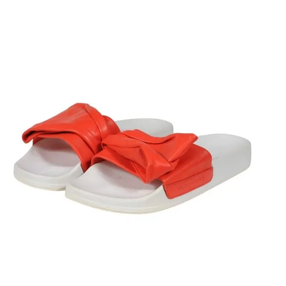 Robert Clergerie Womens Wendy Flip FlopsUS 9.5 EU 39.5 Orange White Water Slides