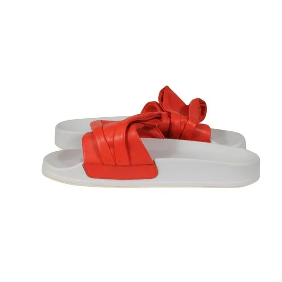 Robert Clergerie Womens Wendy Flip FlopsUS 9.5 EU 39.5 Orange White Water Slides