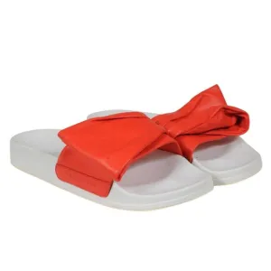 Robert Clergerie Womens Wendy Flip FlopsUS 9.5 EU 39.5 Orange White Water Slides