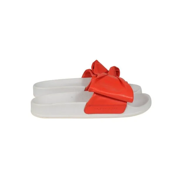 Robert Clergerie Womens Wendy Flip FlopsUS 9.5 EU 39.5 Orange White Water Slides