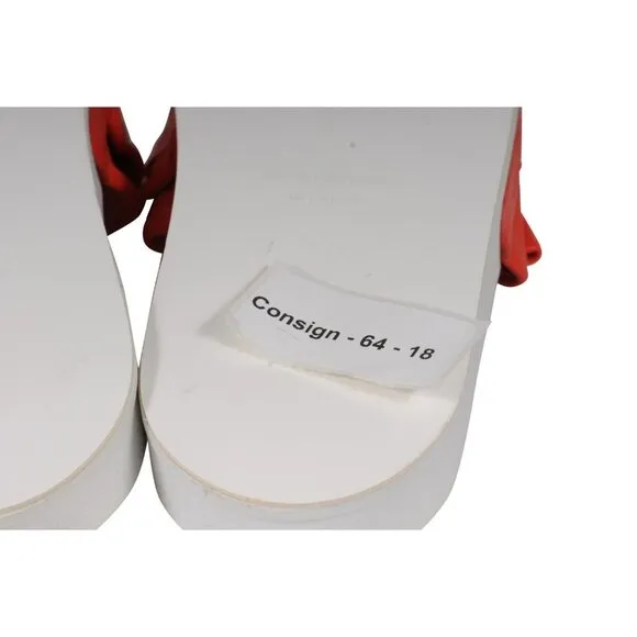 Robert Clergerie Womens Wendy Flip FlopsUS 9.5 EU 39.5 Orange White Water Slides