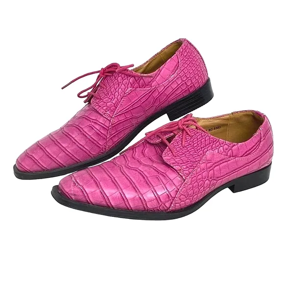 ROBERTO CHILLINI Exotic Faux Cric Alligator Lace up Oxfords Shoes NWY