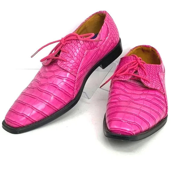 ROBERTO CHILLINI Exotic Faux Cric Alligator Lace up Oxfords Shoes NWY